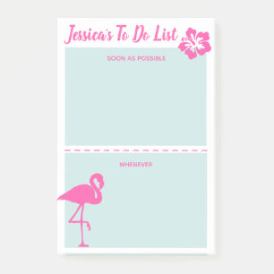 Post-it® Flamant rose PInk et personnalisation Turquoise si