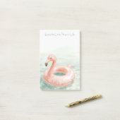 Post-it® Flamant Rose Piscine Profitez des Petites Choses (Sur un bureau)