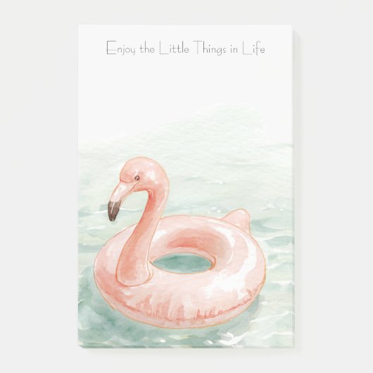 Post-it® Flamant Rose Piscine Profitez des Petites Choses (Devant)