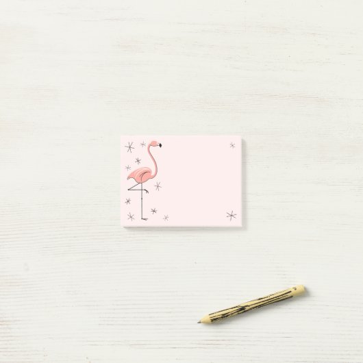 Post-it® Flamant rose rose (Sur un bureau)