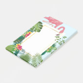Post-it® Flamant rose rose élégant et Feuilles tropicaux (Incliné)