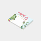 Post-it® Flamant rose rose élégant et Feuilles tropicaux (Incliné)