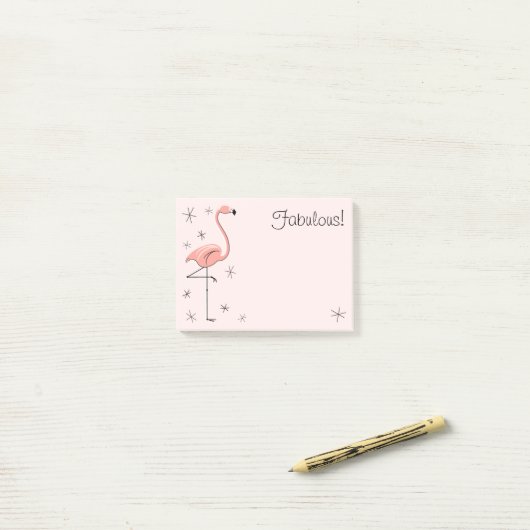 Post-it® Flamant rose rose "Fabuleux !" (Sur un bureau)