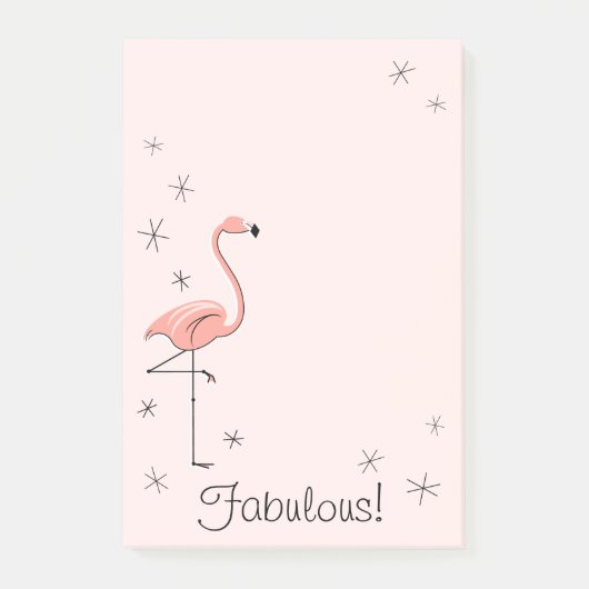 Post-it® Flamant rose rose "Fabuleux !" vertical (Devant)