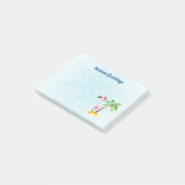 Post-it® Flamant rose rose Joyeuses Fêtes à Santa Hat (Incliné)