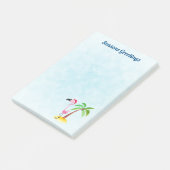 Post-it® Flamant rose rose Joyeuses Fêtes à Santa Hat (Incliné)