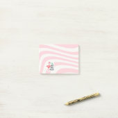 Post-it® Flamant rose rose ondulé (Sur un bureau)