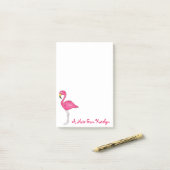 Post-it® Flamant rose rose personnalisé Ile tropicale (Sur un bureau)