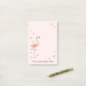 Post-it® Flamant rose rose "Texte" vertical (Sur un bureau)