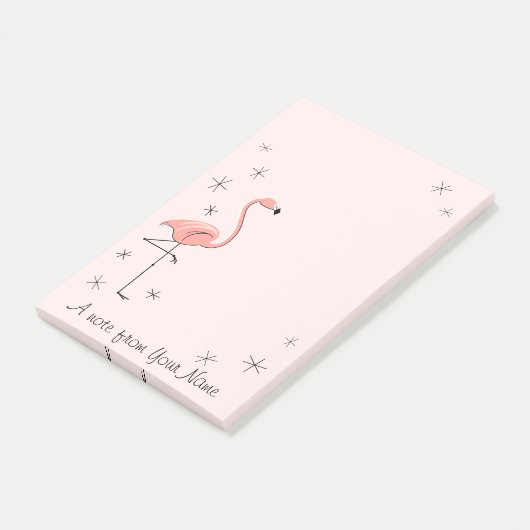 Post-it® Flamant rose rose "Texte" vertical (Incliné)