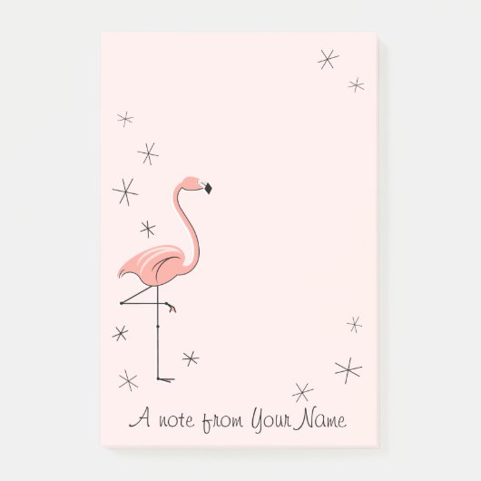 Post-it® Flamant rose rose "Texte" vertical (Devant)
