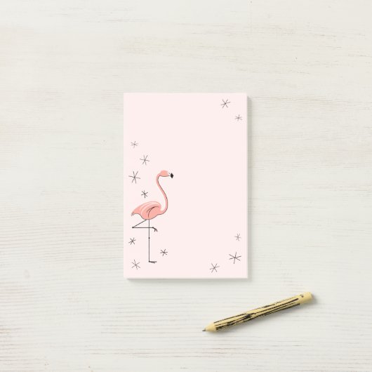 Post-it® Flamant rose Rose vertical (Sur un bureau)