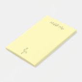 Post-it® Flamant rose simple Élégant Tropical Pale Jaune (Incliné)