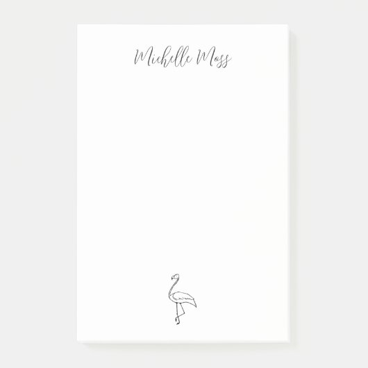 Post-it® Flamant rose simple Élégant Tropical Personnalisé (Devant)