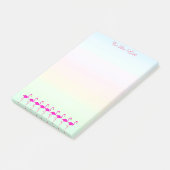 Post-it® Flamants roses & calligraphie sur des tons pastel (Incliné)
