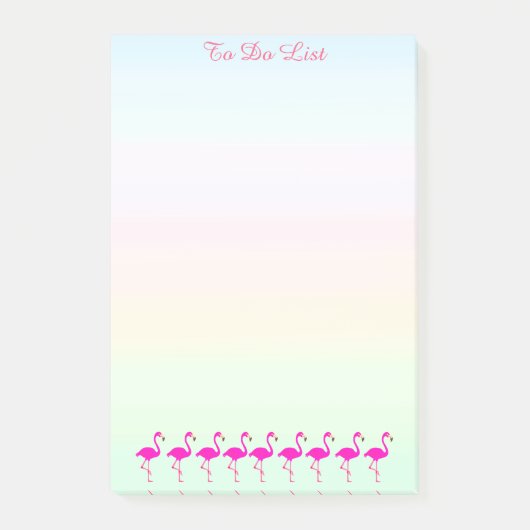 Post-it® Flamants roses & calligraphie sur des tons pastel (Devant)