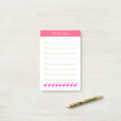 Post-it® Flamants roses & calligraphie sur ligné blanc (Sur un bureau)