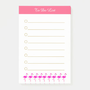 Post-it® Flamants roses & calligraphie sur ligné blanc