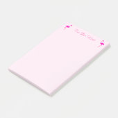 Post-it® Flamants roses & calligraphie sur or rose clair (Incliné)