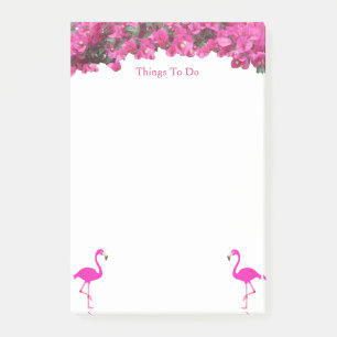 Post-it® Flamants roses et fleurs roses magenta tropicales 