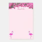 Post-it® Flamants roses et fleurs tropicales sur or Rose (Devant)