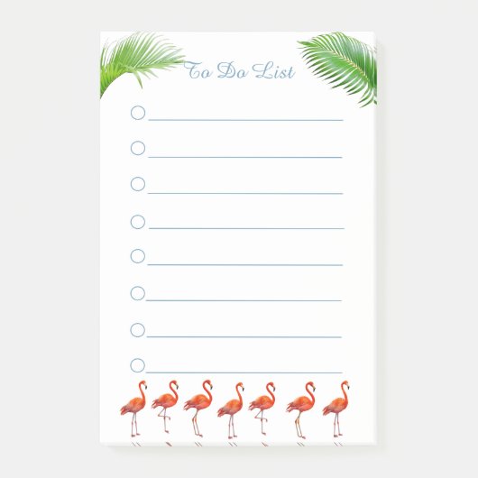 Post-it®  Flamants roses & feuilles de palmier vertes Chose (Devant)