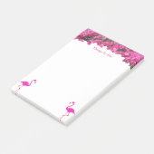 Post-it® Flamants roses & Fleurs Magenta Rose Tropical sur (Incliné)