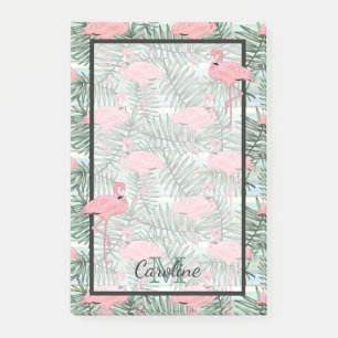 Post-it® Flamants roses mignons personnalisés motif feuille