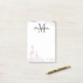 Post-it® Flamants roses roses Notes post-it personnalisées (Sur un bureau)