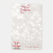 Post-it® Flamants roses roses Santa Hat présente (Devant)