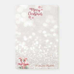 Post-it® Flamants roses roses Santa Hat présente
