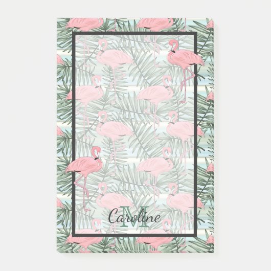 Post-it® Flamants roses roses sur mesure Motif de feuilles (Devant)