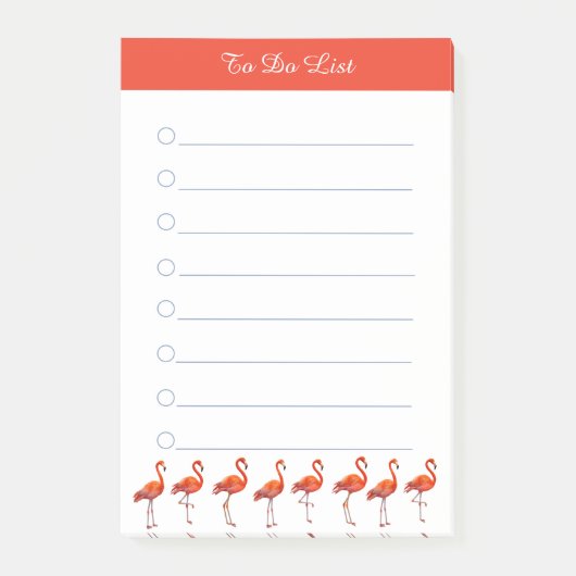 Post-it®  Flamants roses rouges & Calligraphie sur des chos (Devant)