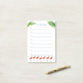 Post-it® Flamants roses rouges & Palm vert Feuilles Que fai (Sur un bureau)