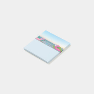 Post-it® Flamants roses tropicaux au bord de l'océan Art