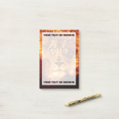 Post-it® Flames Lion votre texte (Sur un bureau)