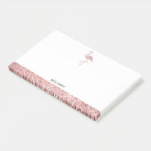 Post-it® Flamingo et bordure or rose et blanc avec faux str (Incliné)