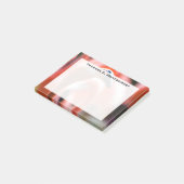Post-it® Flamingo orange oiseau de rivage Monogramme (Incliné)