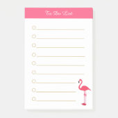 Post-it® Flamingo rose & calligraphie sur blanc bordé (Devant)