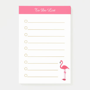 Post-it® Flamingo rose & calligraphie sur blanc bordé