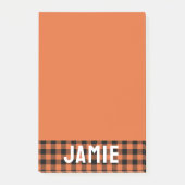 Post-it® Flamme Orange Buffalo Check Nom blanc (Devant)