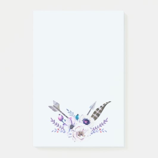 Post-it® Flèche, Fleurs et Plume (Devant)