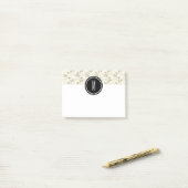 Post-it® Flèches tribales | Monogramme noir (Sur un bureau)