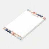 Post-it® Fleur abstraite avec bordure or rose (Incliné)