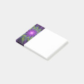 Post-it® Fleur Abstraite Moderne de Fractale de Vert Pourpr (Incliné)