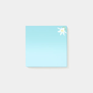Post-it® Fleur Amaryllis blanc sur Notes Post-it bleu clair
