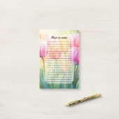 Post-it® Fleur Aquarelle Ressort Jardin Tulip (Sur un bureau)