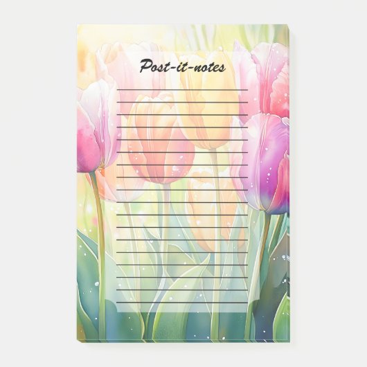 Post-it® Fleur Aquarelle Ressort Jardin Tulip (Devant)