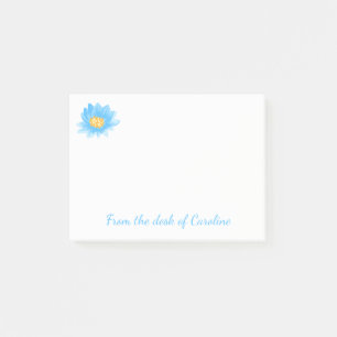 Post-it® Fleur aquarelle turquoise bleu floral