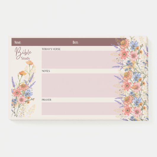 Post-it® Fleur BIBLE ÉTUDE NOTES Foi chrétienne Dons (Devant)